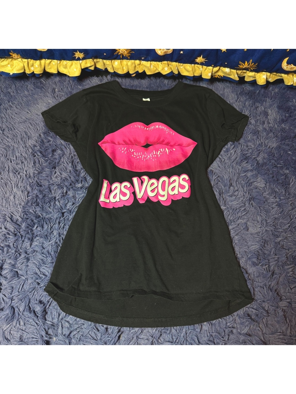 Las Vegas Hot Pink Kiss Lips T Shirt